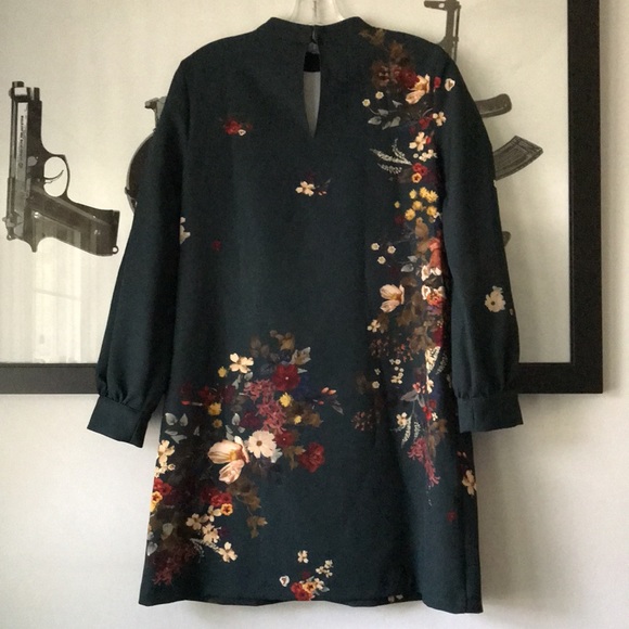 Zara voluminous printed mini dress XS New - Picture 4 of 16